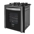 Fogão Fischer Gran Cheff De Embutir 4 Bocas Silver Mesa De Vidro Preto 127V