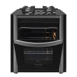 Fogão Fischer Gran Cheff De Embutir 4 Bocas Silver Mesa De Vidro Preto 127V