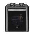 Fogão Fischer Gran Cheff De Embutir 4 Bocas Silver Mesa De Vidro Preto 127V